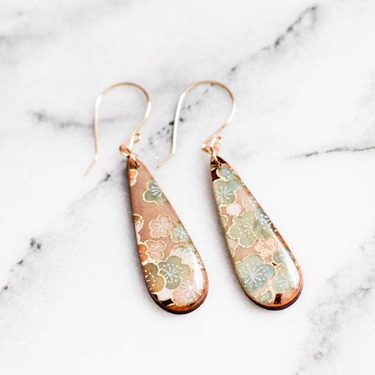 Natural Floral Teardrop Earrings