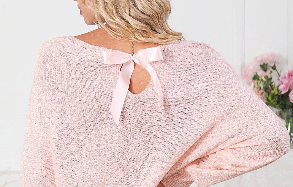 Ribbon Bow Knot Dolman Sweater