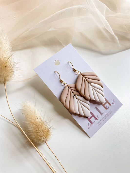 Neutral Leaf Dangle Earrings