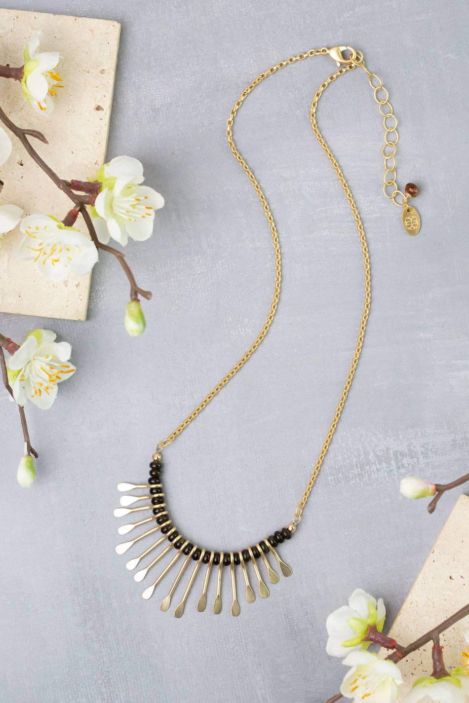 Golden Hour 17-19" Obsidian Statement Necklace