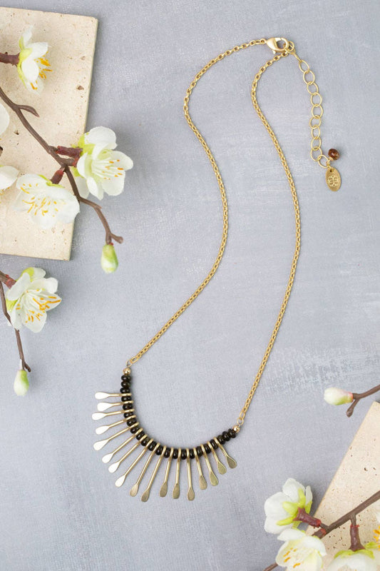 Golden Hour 17-19" Obsidian Statement Necklace