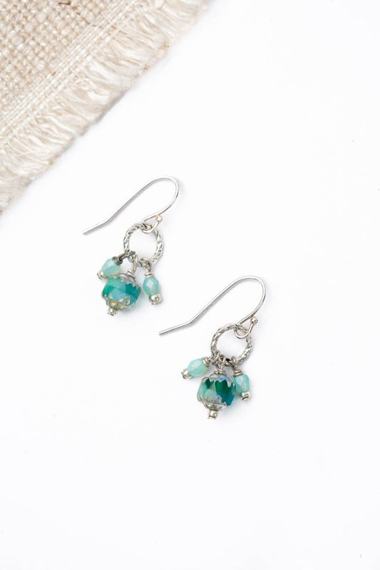 Czech Glass Cluster Earrings