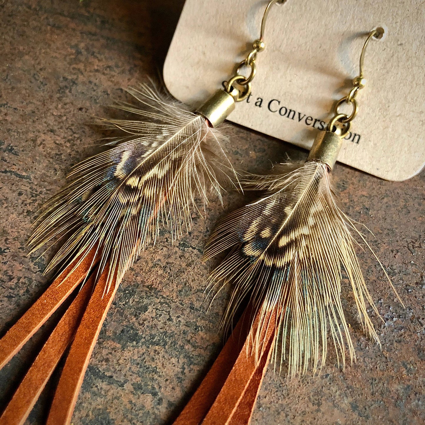 Leather & Pheasant Feathers