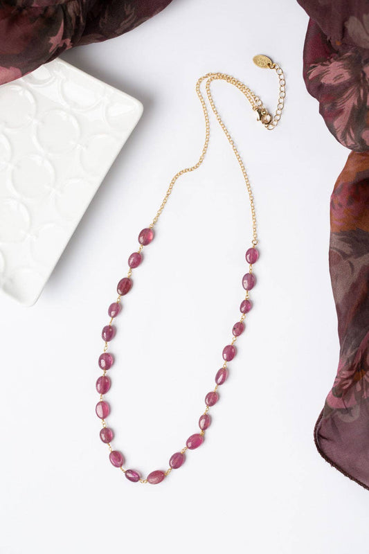 Decadence 22.5-24.5" Ruby, Garnet, Spinel Simple Necklace