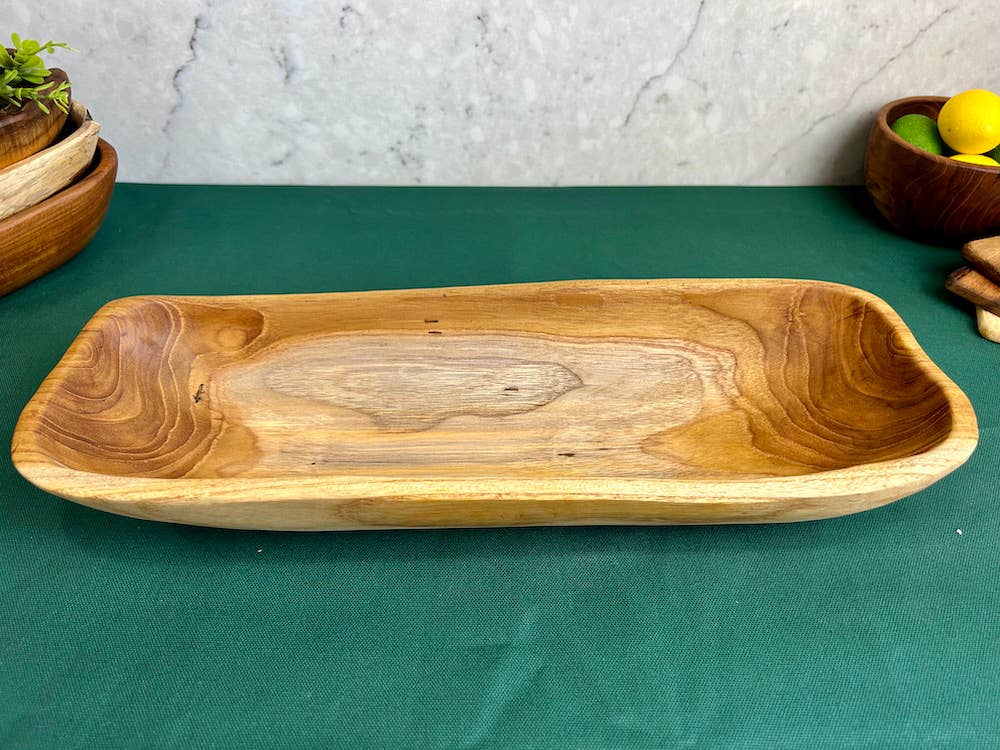 Salvaged Teak Root Oval Rustic Bowl