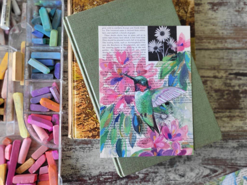 Ruby-Throated Hummingbird Mixed Media Bird Print