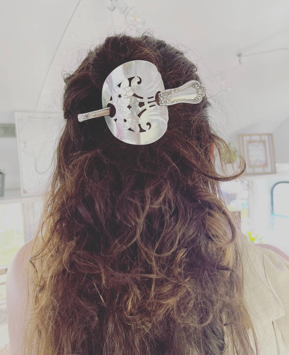 Handmade Vintage Silverware Hair Slide – Unique Hair Pin