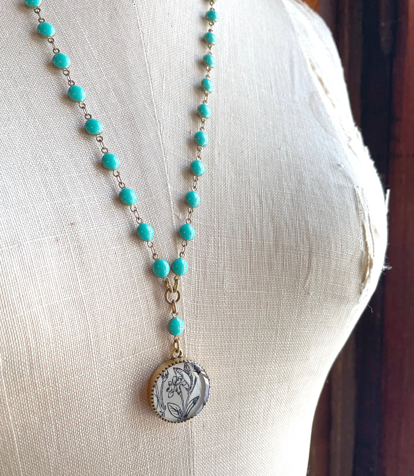 Enamel Coin Necklace