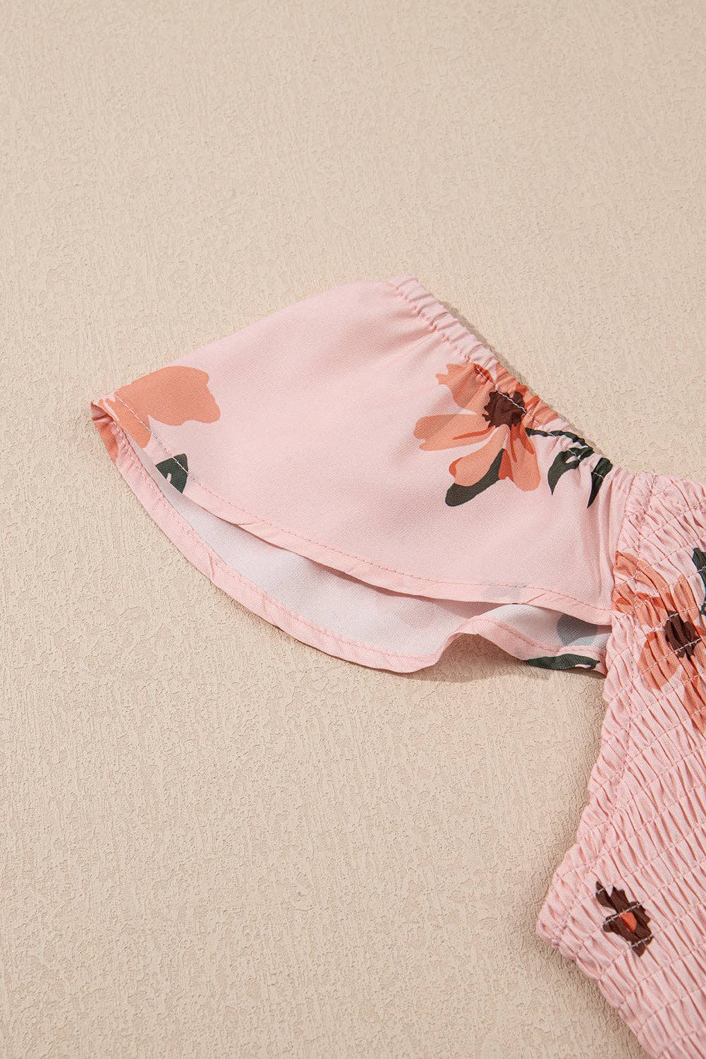 Floral Smocked Flutter Sleeve Maxi Dress
