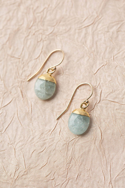 Serenity Aquamarine Simple Dangle Earrings