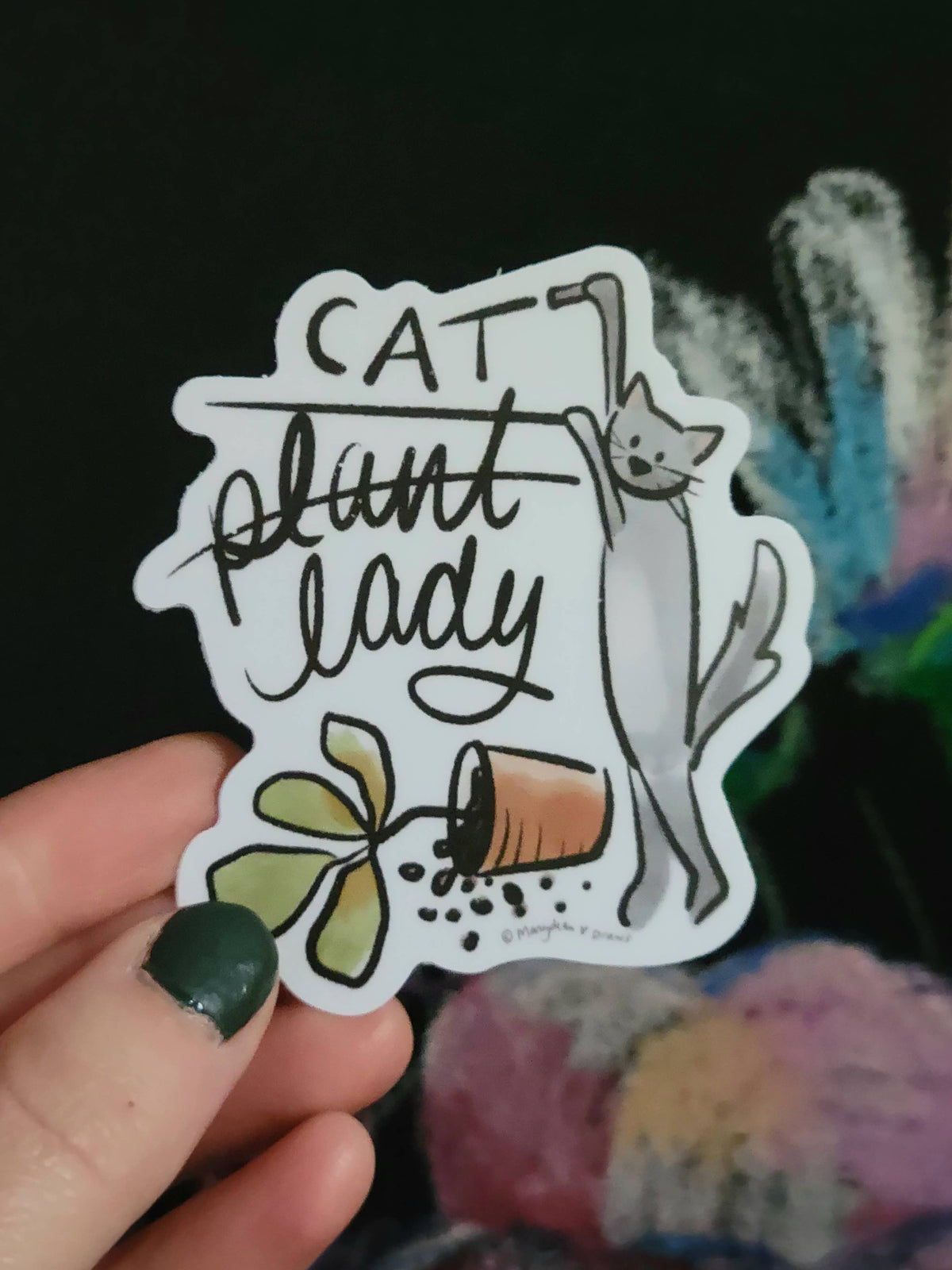 Cat Lady (Former Plant Lady) Funny Cat Sticker