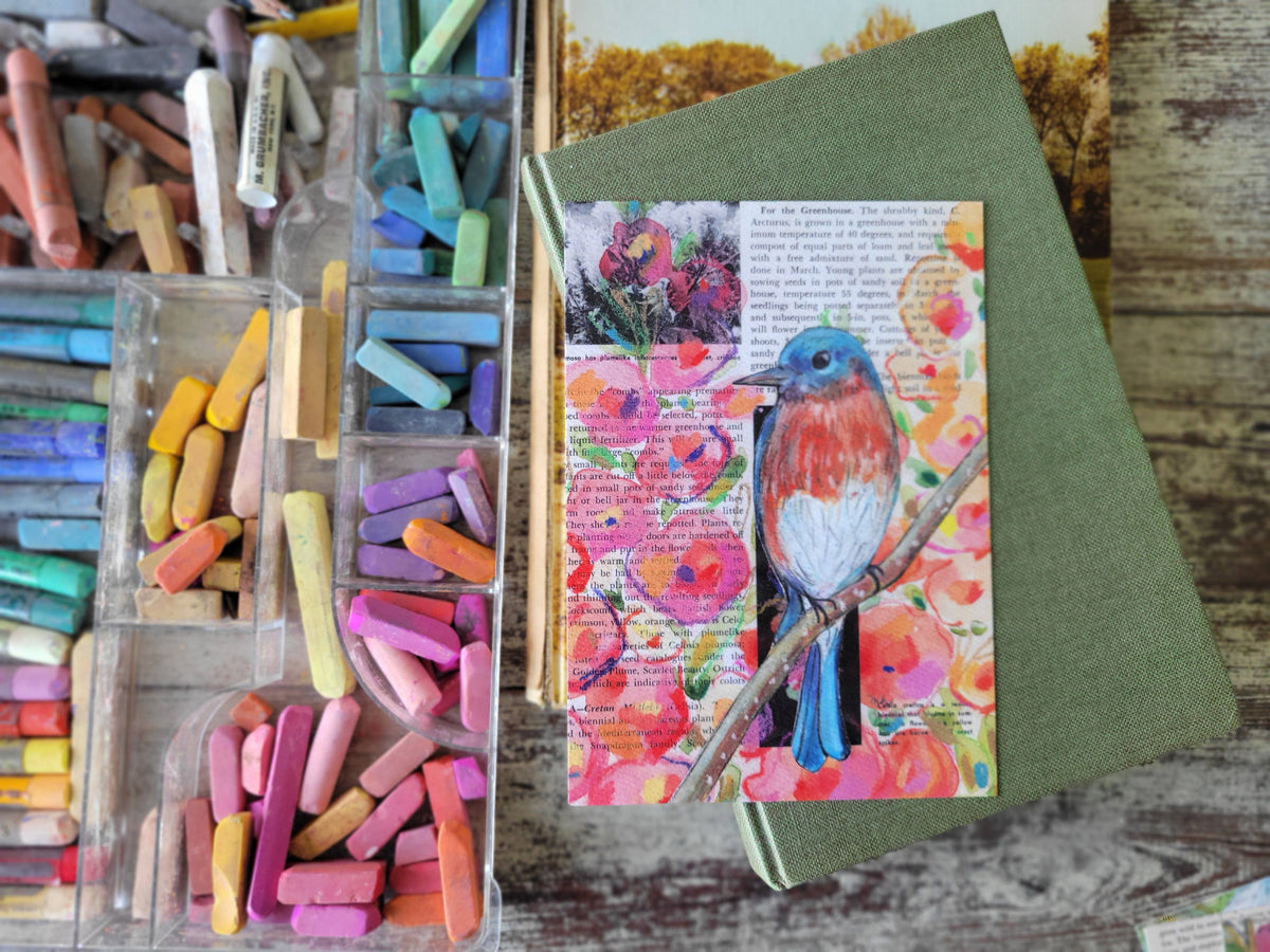 Eastern Bluebird Mixed Media Bird Print