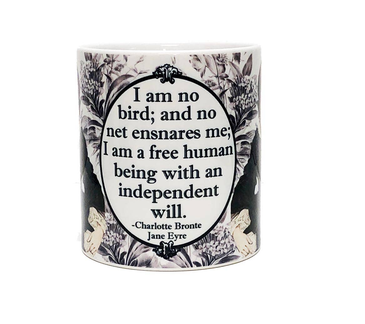 Charlotte Bronte "I am no bird" Literary Mug