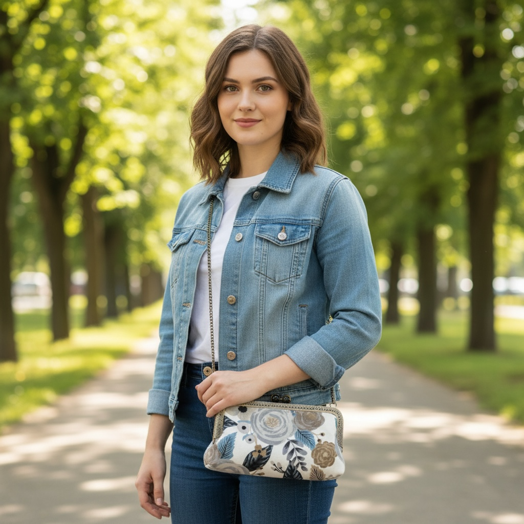 MIDI Clutch Purse - Joliet Rose Linen