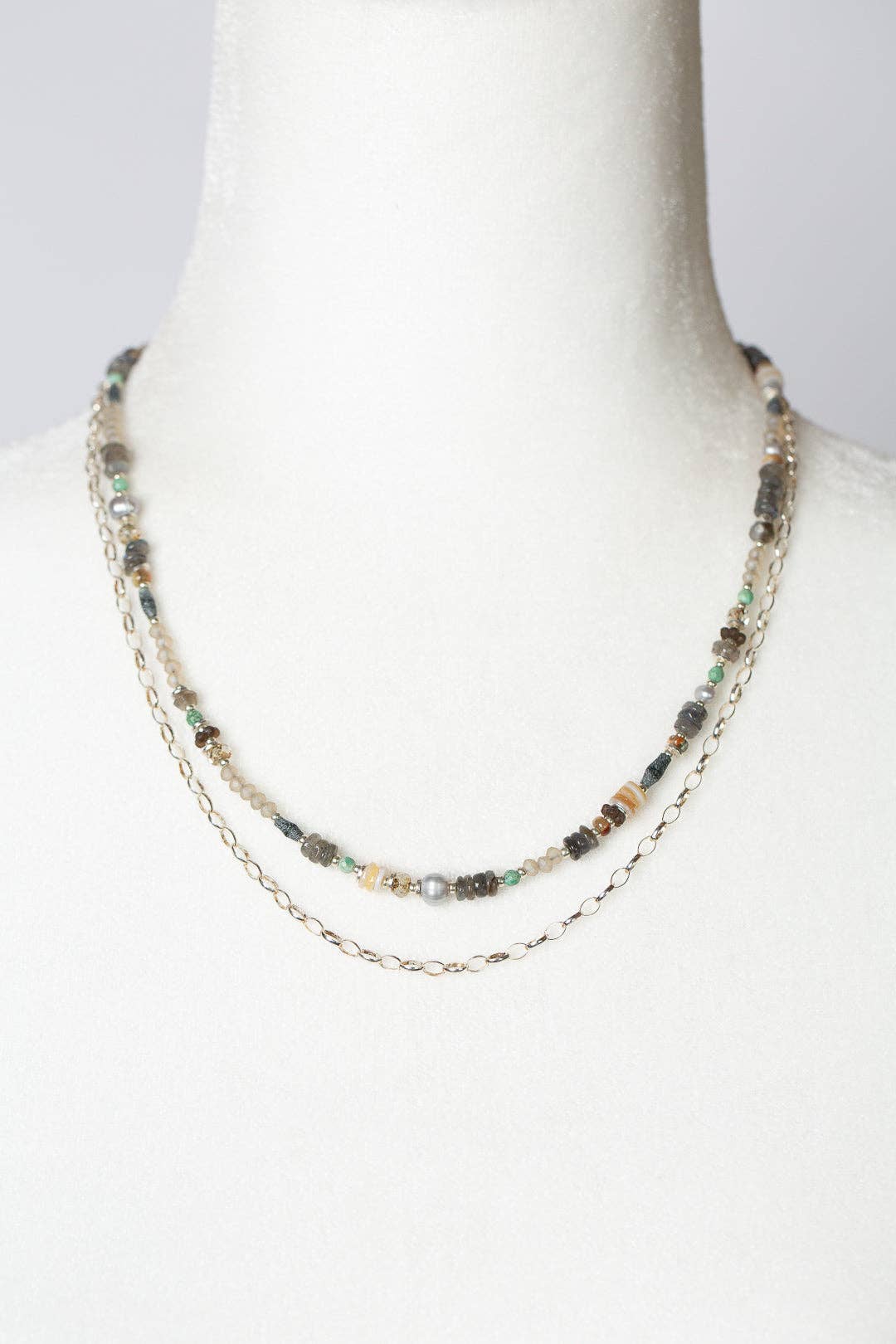 Mystic 18-20" Abalone and Freshwater Pearl Multistrand Necklace