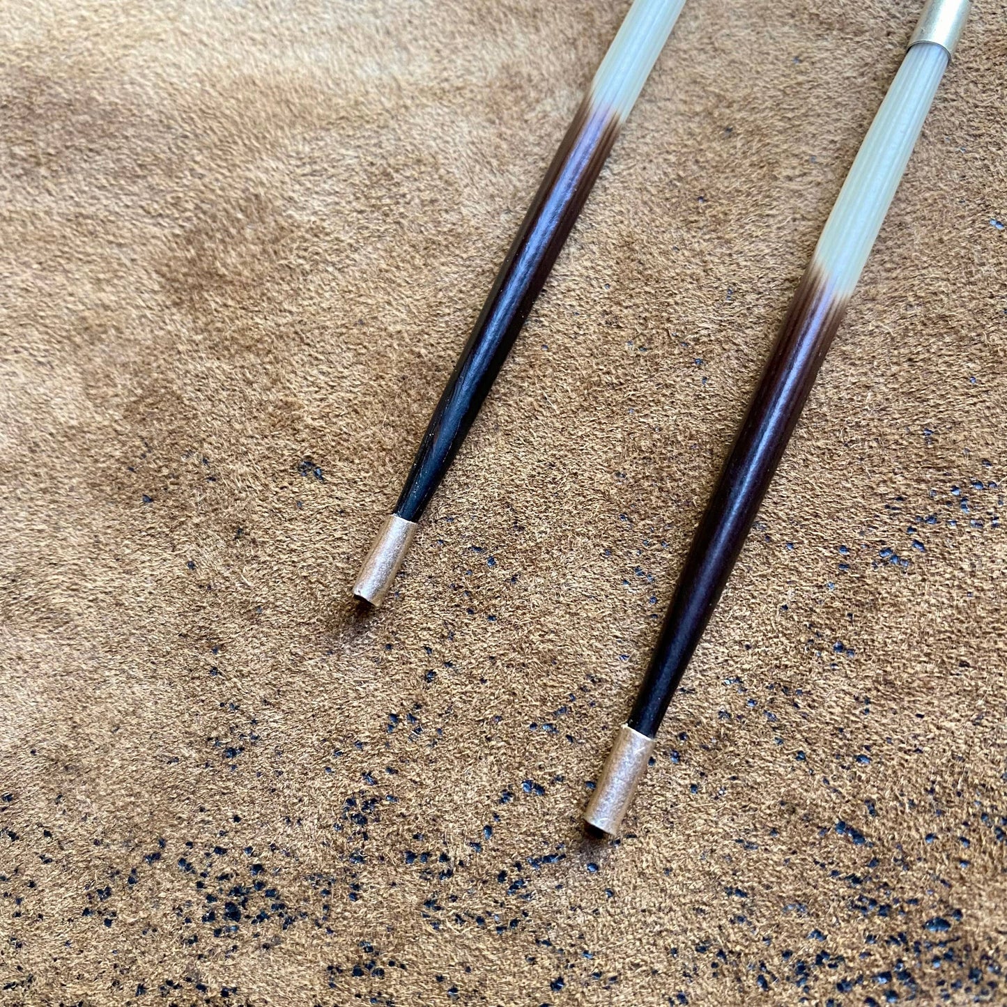 Porcupine Quill Earrings Black/Brown/Ivory, Silver