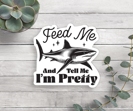 Shark Feed Me Vinyl Sticker