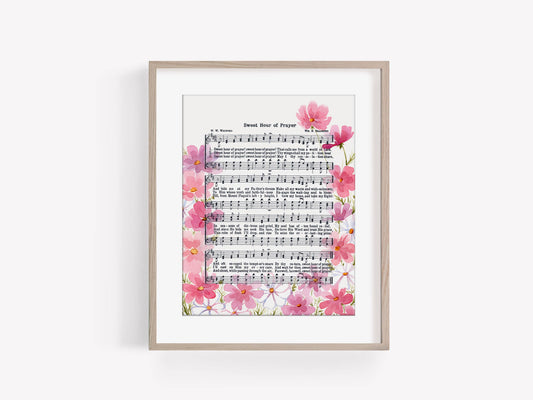 "Sweet Hour of Prayer" Watercolor Hymn Art Print