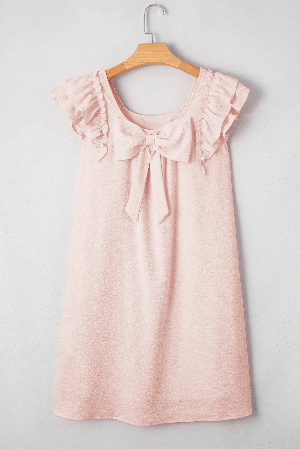 Textured Bow Back Summer Mini Dress