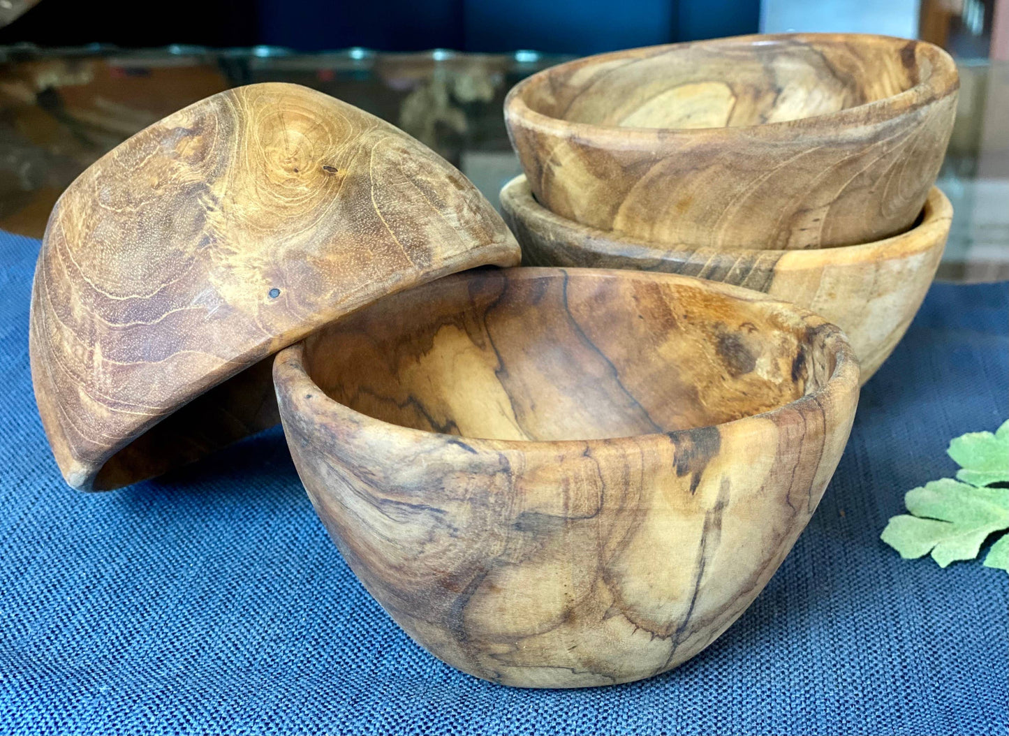Snack Bowl - Live Edge Salvaged Teak Hand Carved Bowl