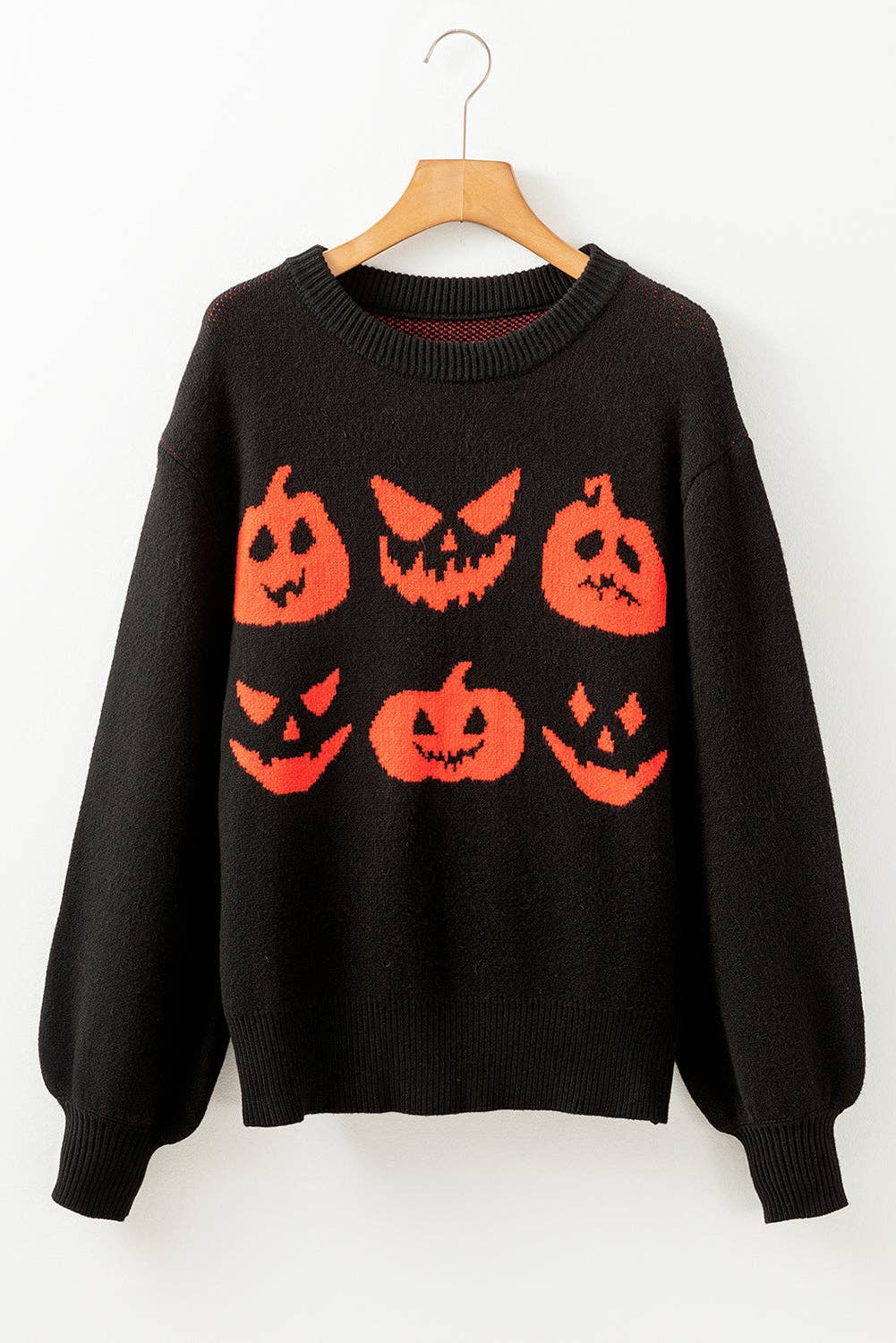 Halloween Pumpkin Drop Shoulder Sweater