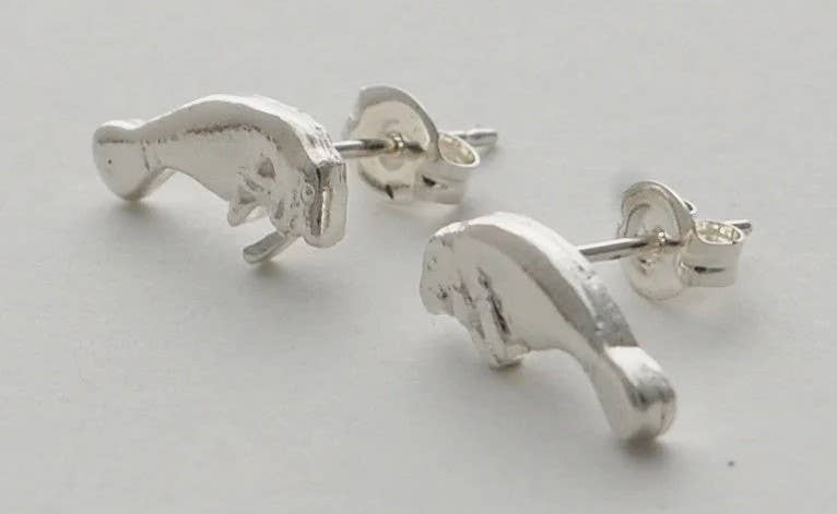 Semaki & Bird - Manatee Post Earrings - silver Natural History