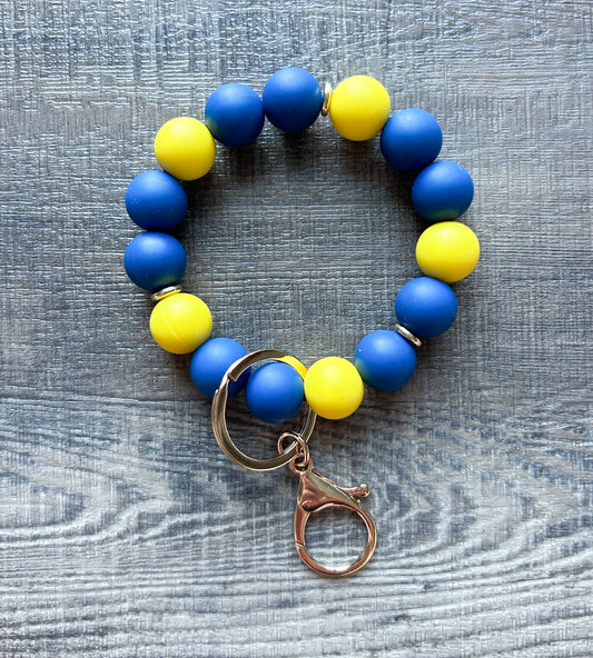 Game Day Wristlet- Blue and Yellow