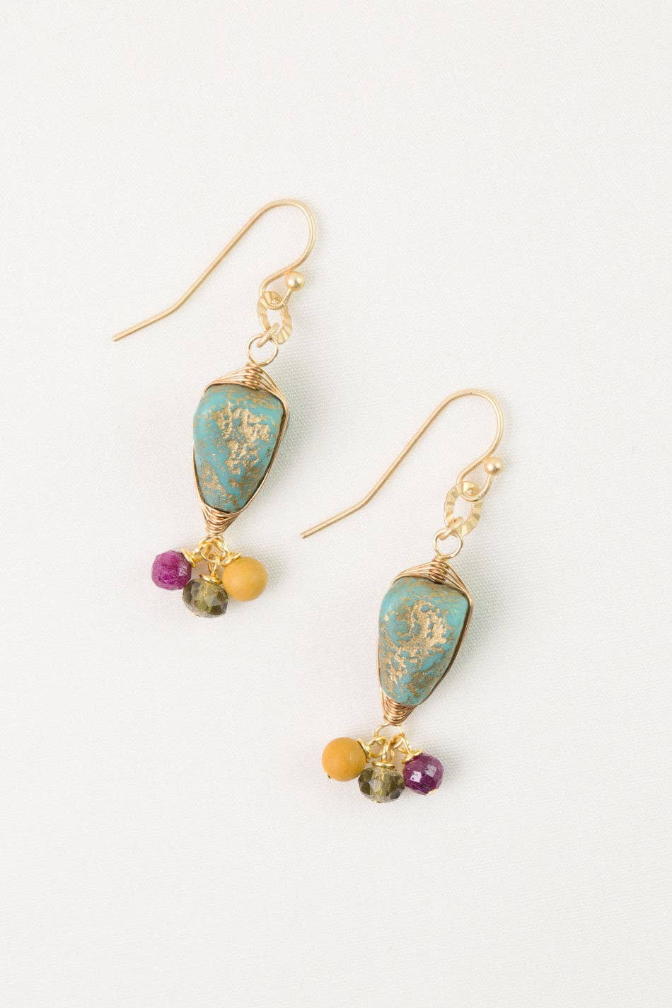 Ember Czech Glass Herringbone Earrings