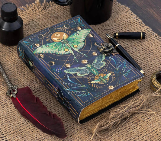 Leather Journal with Butterfly Print