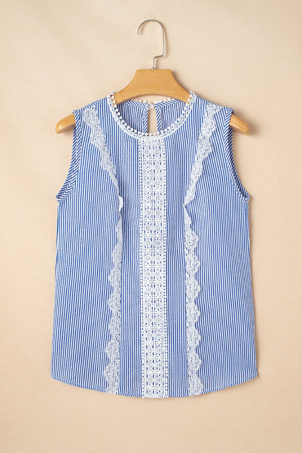 Stripe Lace Patchwork Summer Tank Top