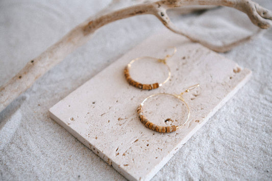 Gemstone and Gold Hoop Earrings