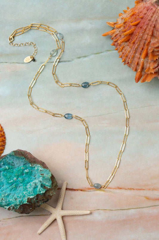 Ocean Waves 24.75-26.75" Kyanite Simple Necklace