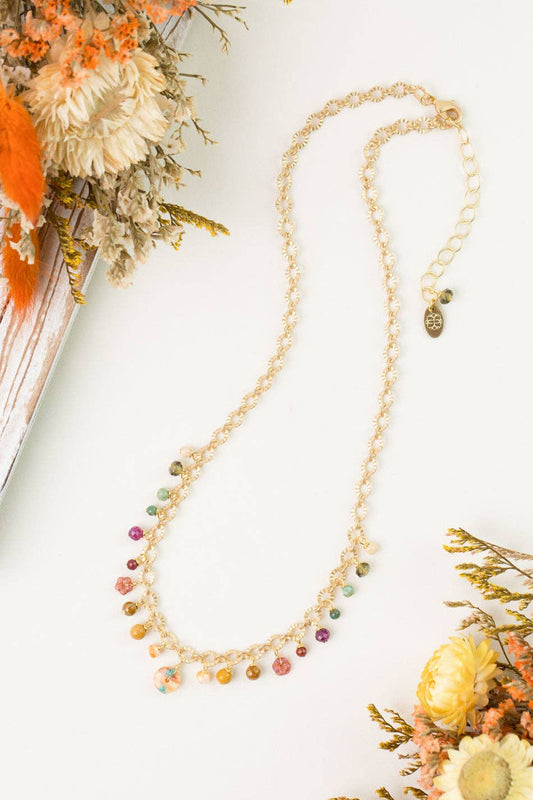 Ember 16-18" Jasper, Spiney Oyster, Czech Glass Statement Necklace