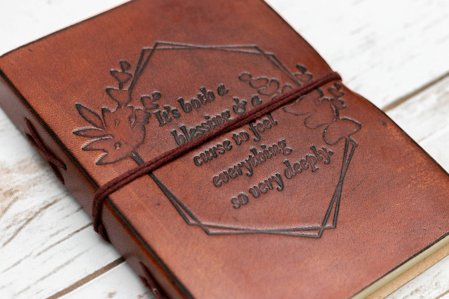Feel Deeply Quote Leather Journal