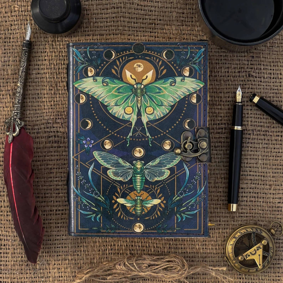 Leather Journal with Butterfly Print