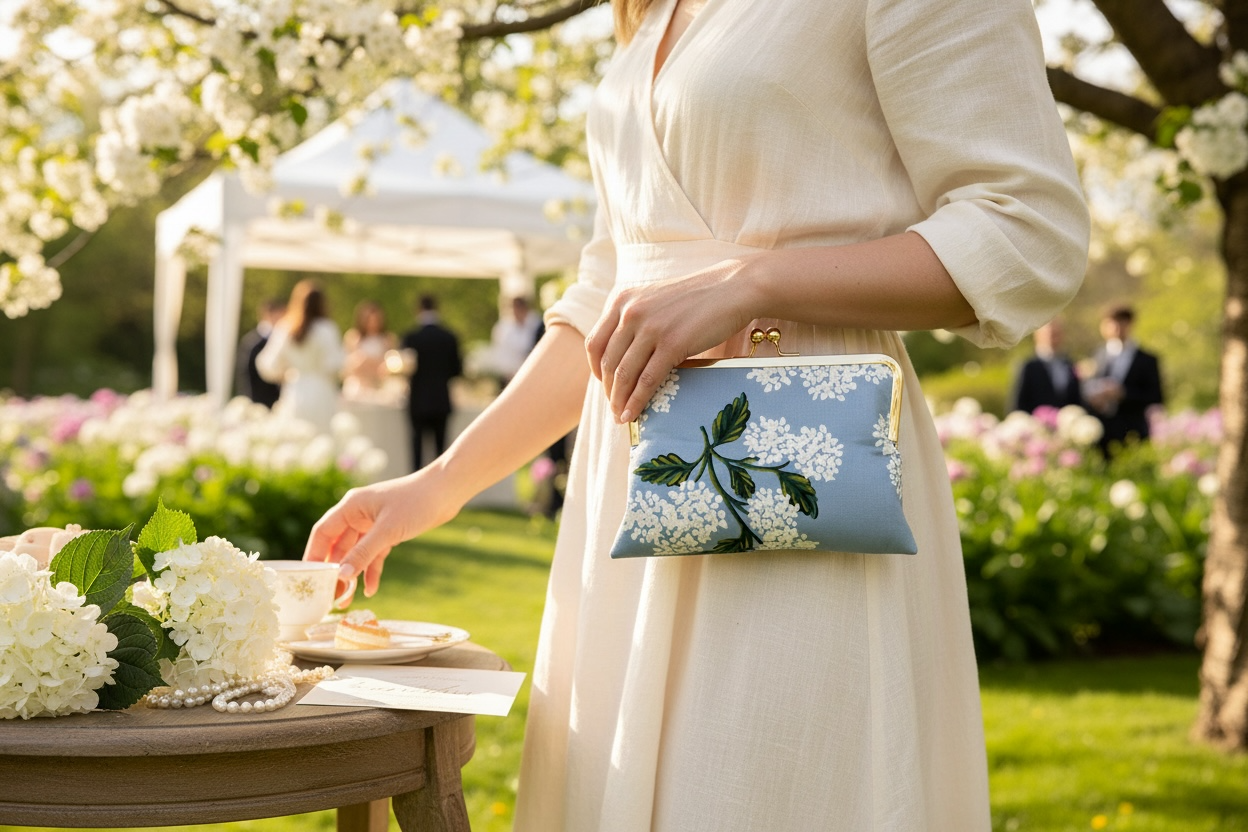 Everyday Clutch-Hydrangea in Blue