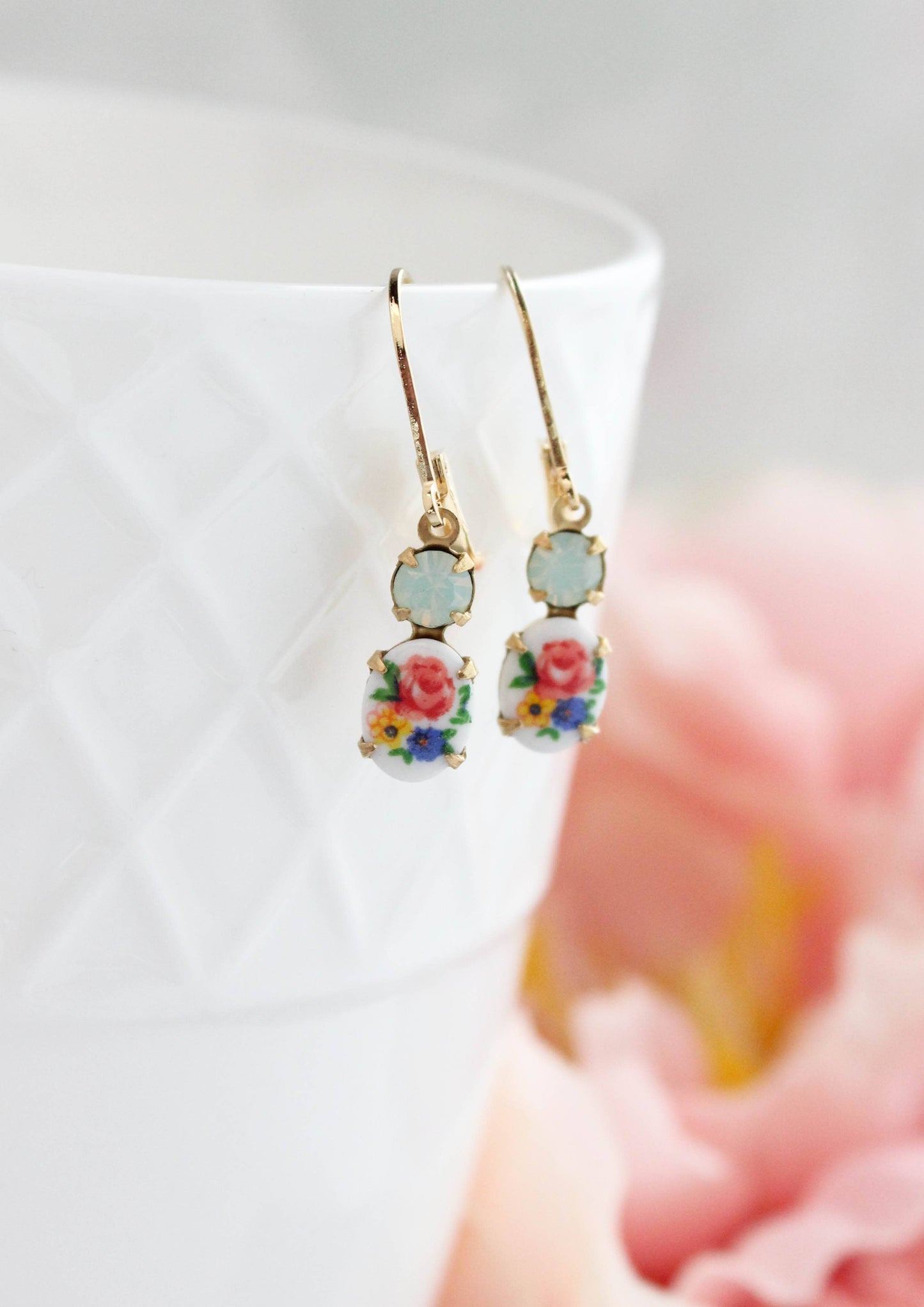 Little Floral Cameo Earrings
