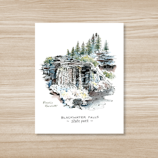 Blackwater Falls Watercolor Art Print