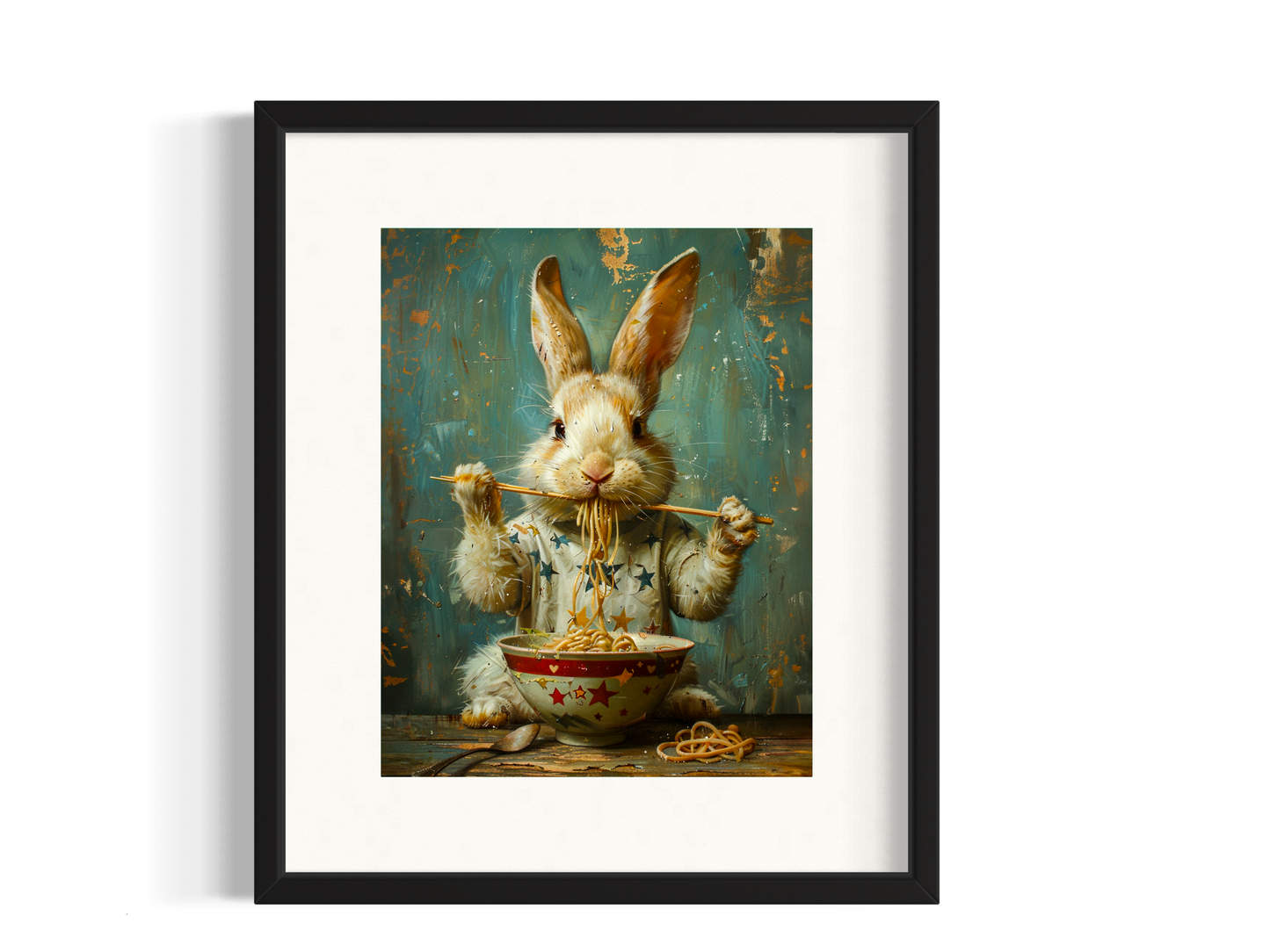 Rabbit Eating Noodles