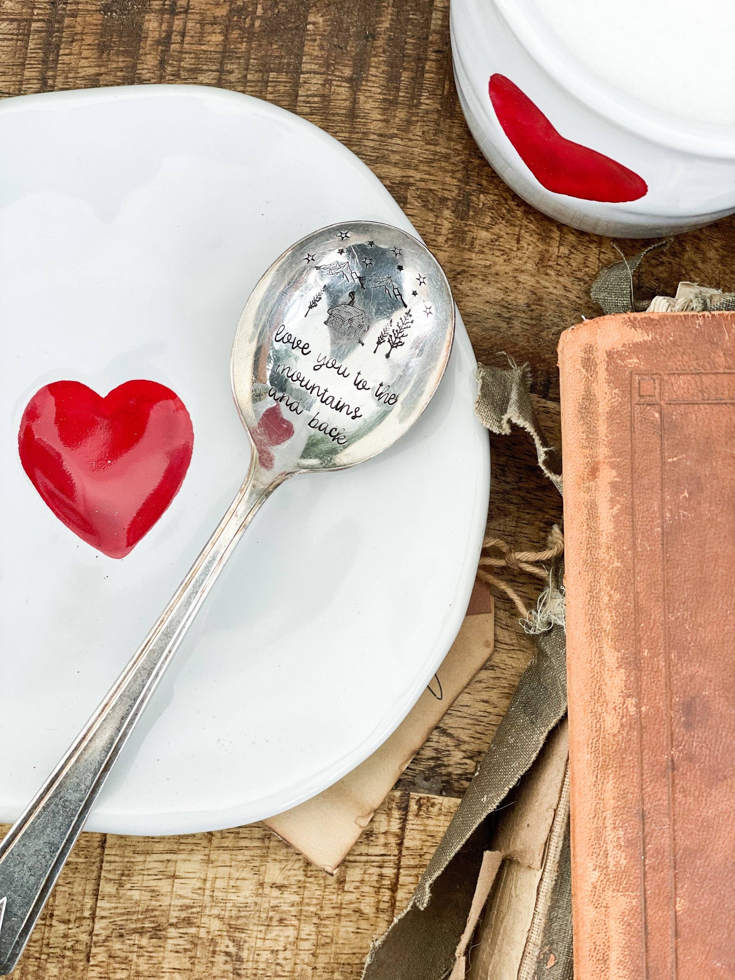 Love You To The Mountains And Back Vintage Stamped Spoon