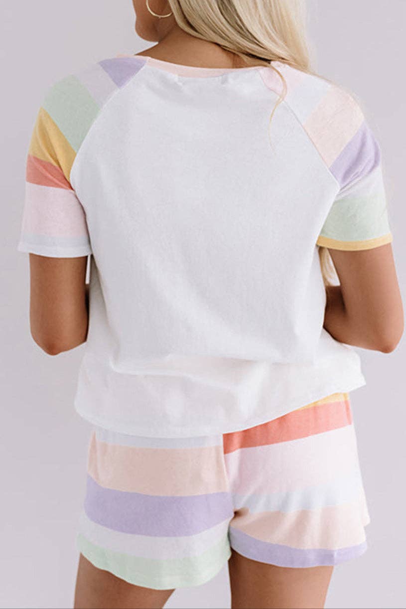 Stripe T-Shirt and Shorts Set