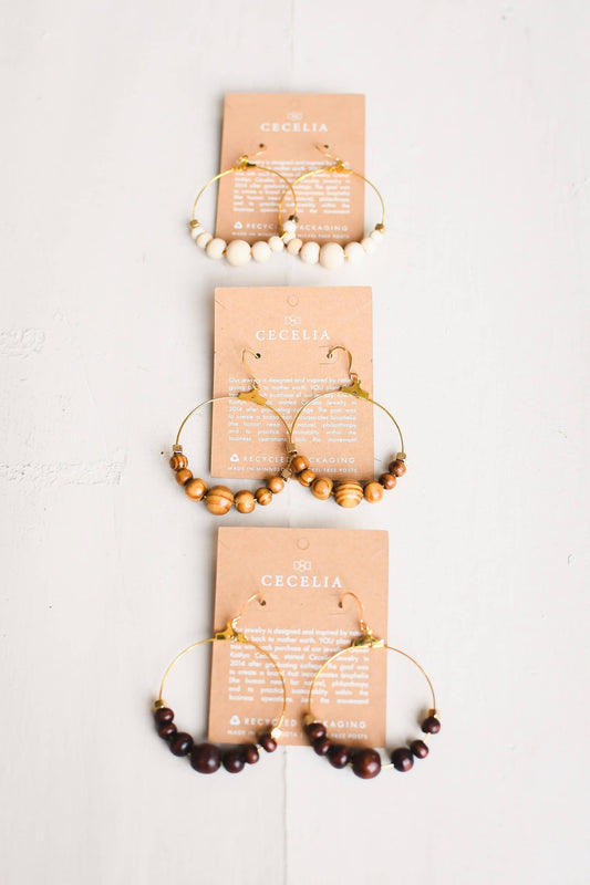 Wood Hoop Earrings