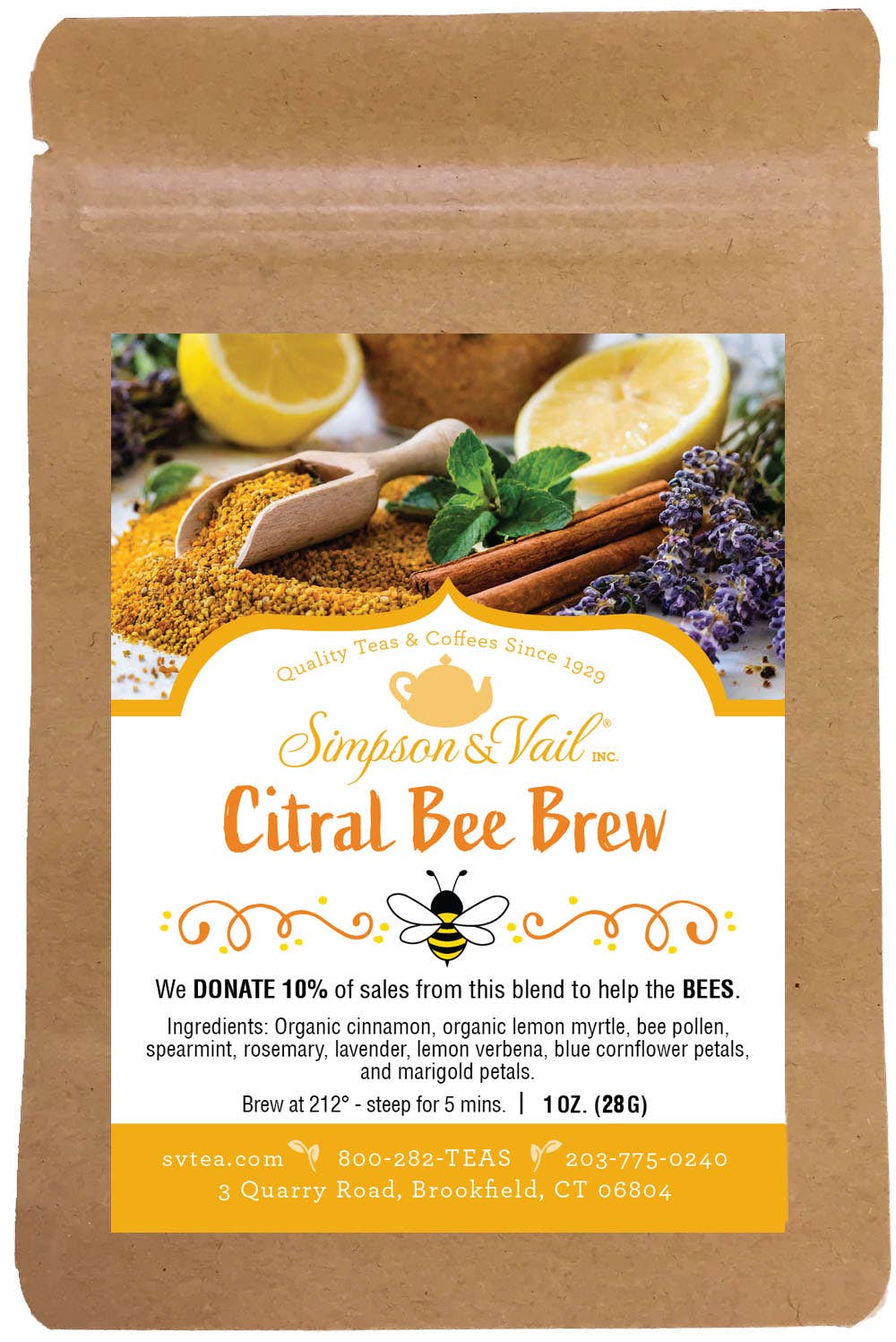 Citral Bee Brew Herbal Tisane - 1 Ounce Packet
