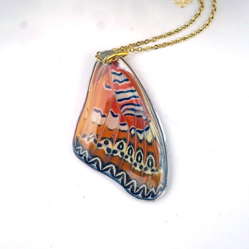 Cethosia Butterfly Wing Necklace