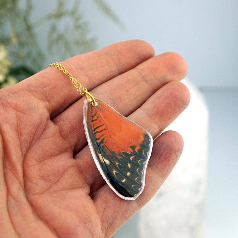 Cethosia Butterfly Wing Necklace