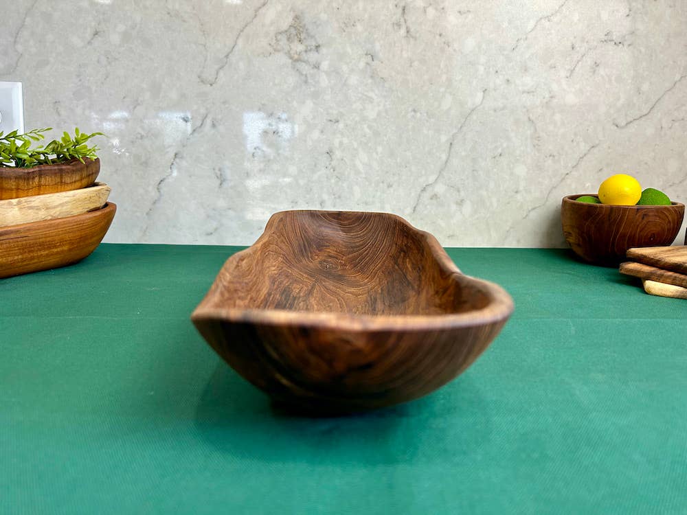 Salvaged Teak Root Oval Rustic Bowl