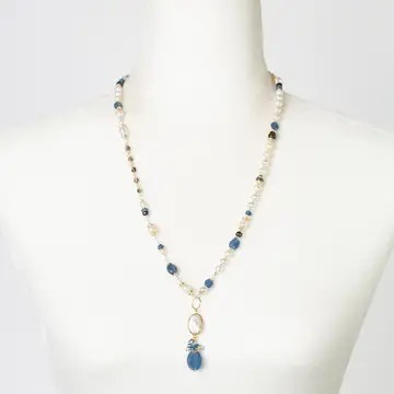 Seaside 25-27" Pearl Focal Collage Necklace