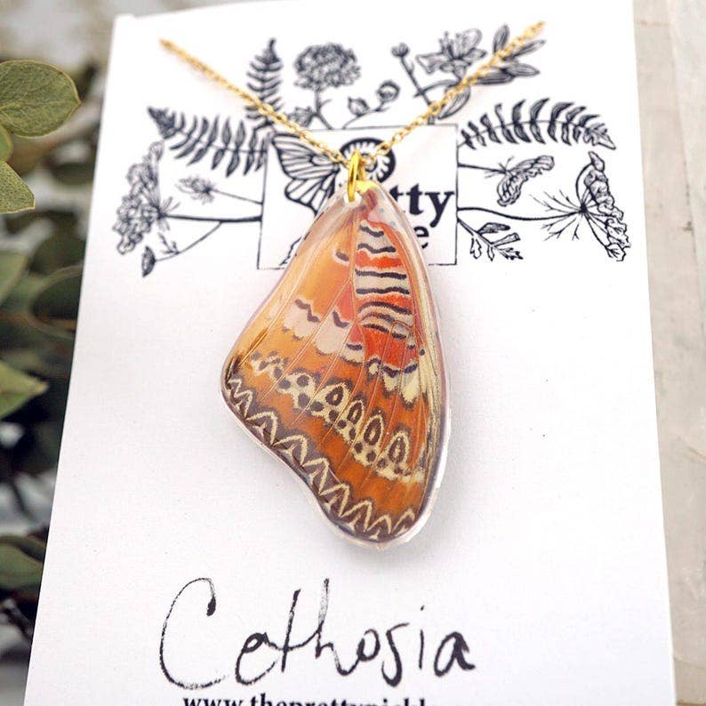 Cethosia Butterfly Wing Necklace