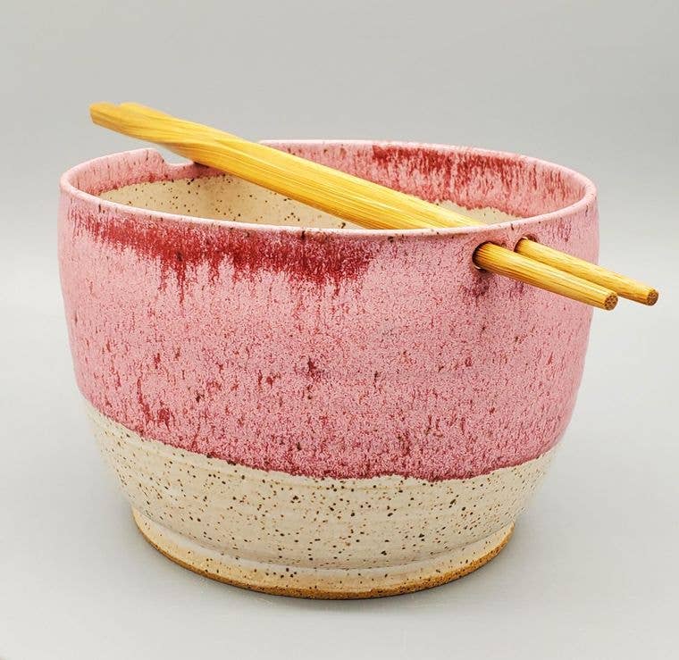 Handmade Stoneware Clay Rice/Noodle Bowl
