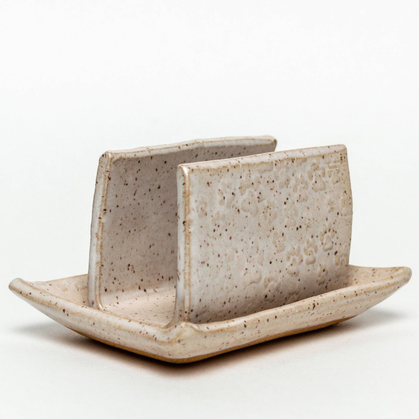 Handmade White Ceramic "Paw Print" Sponge Holder